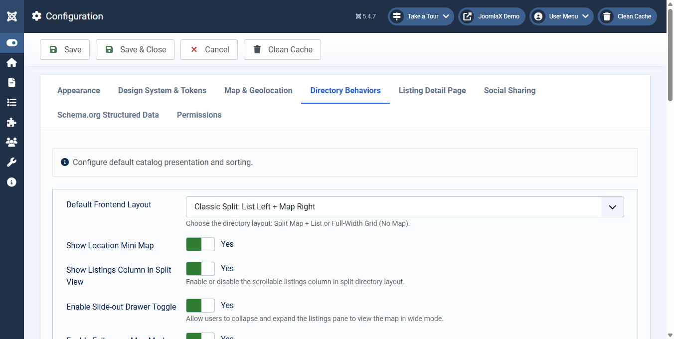 Configuration: Map & Behaviors