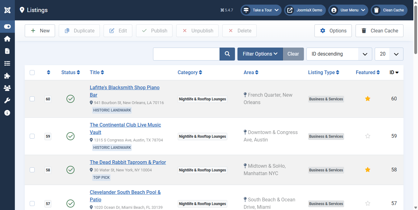 Dashboard & Listings
