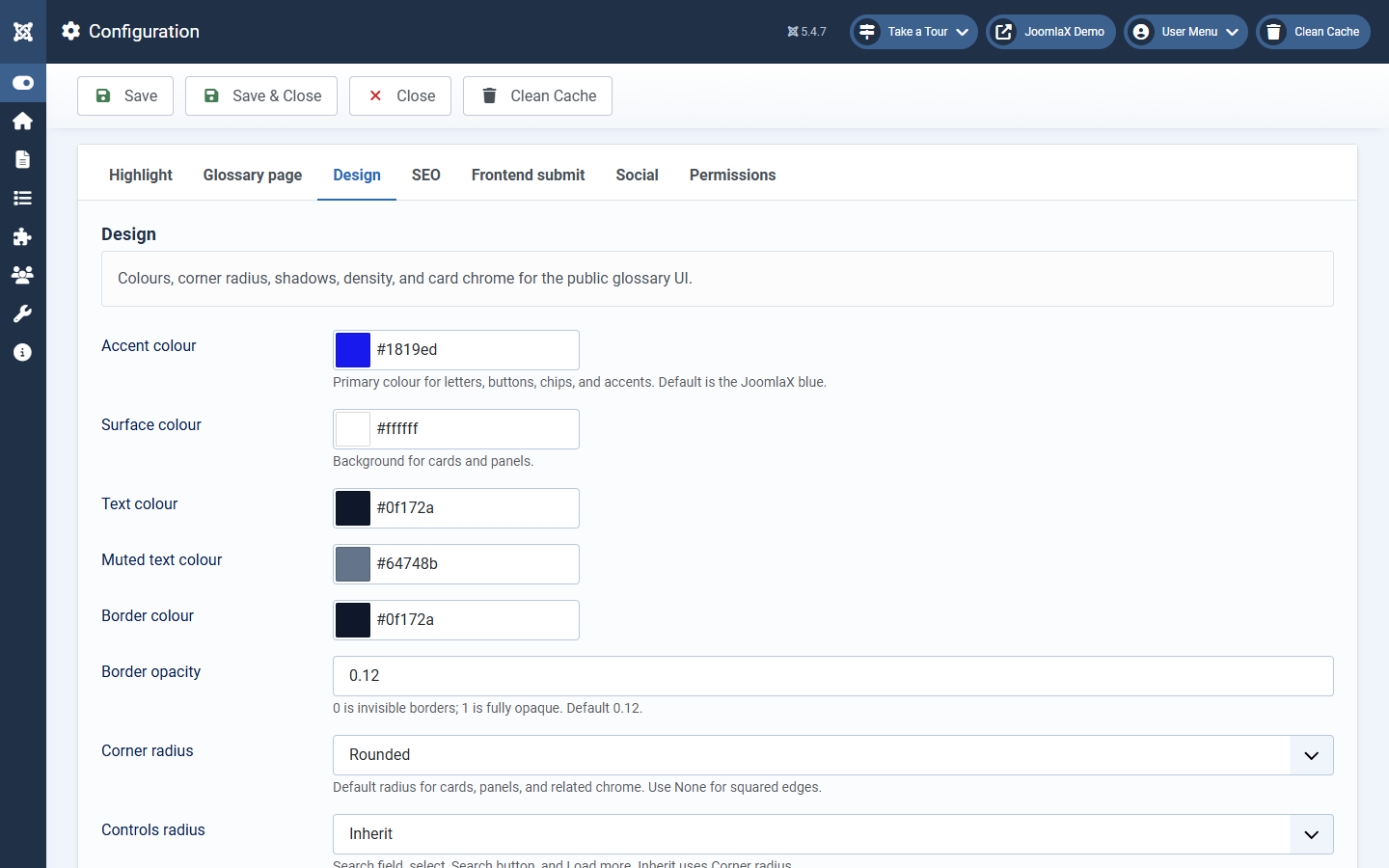 Design tab