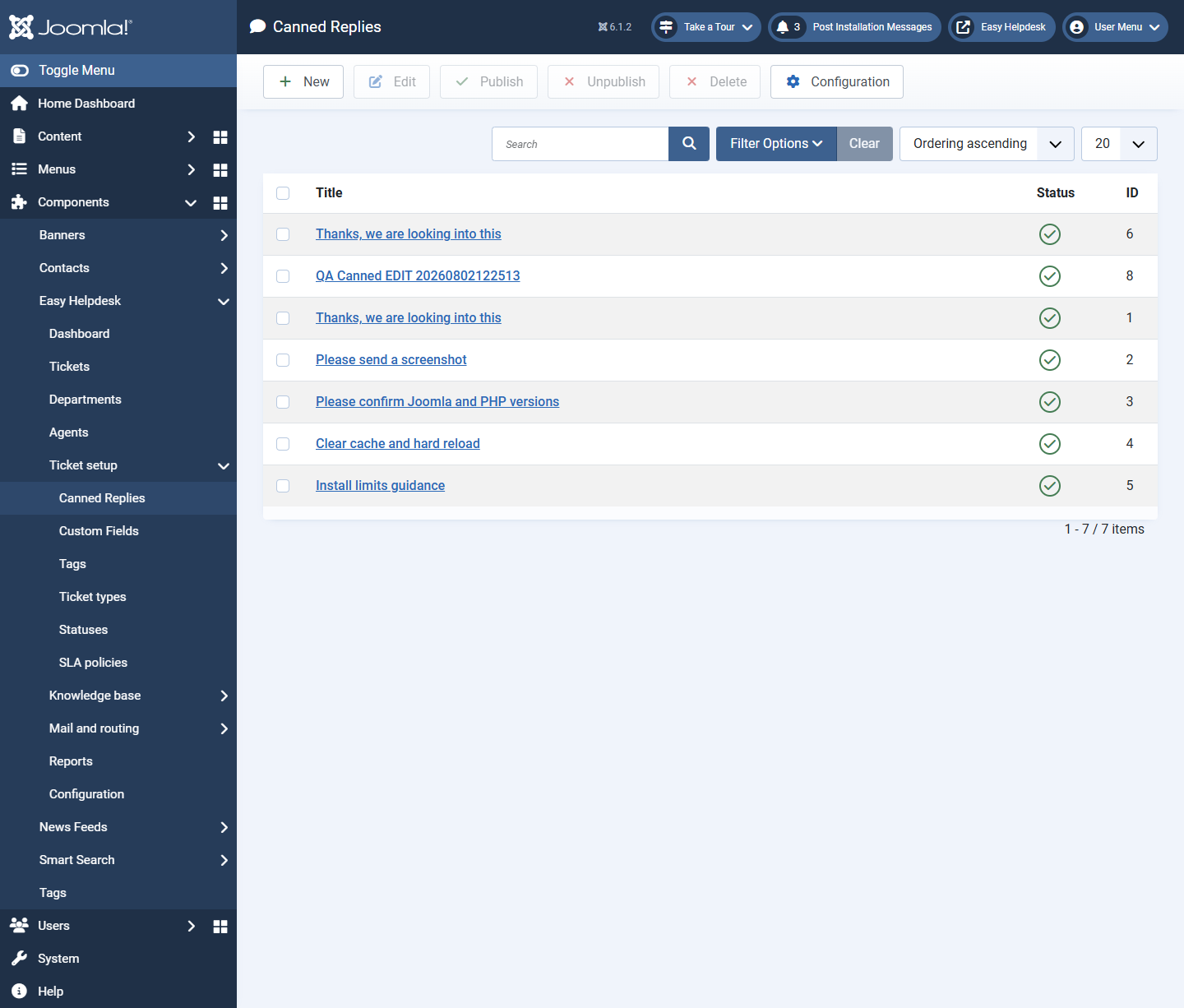 Canned replies and macros
