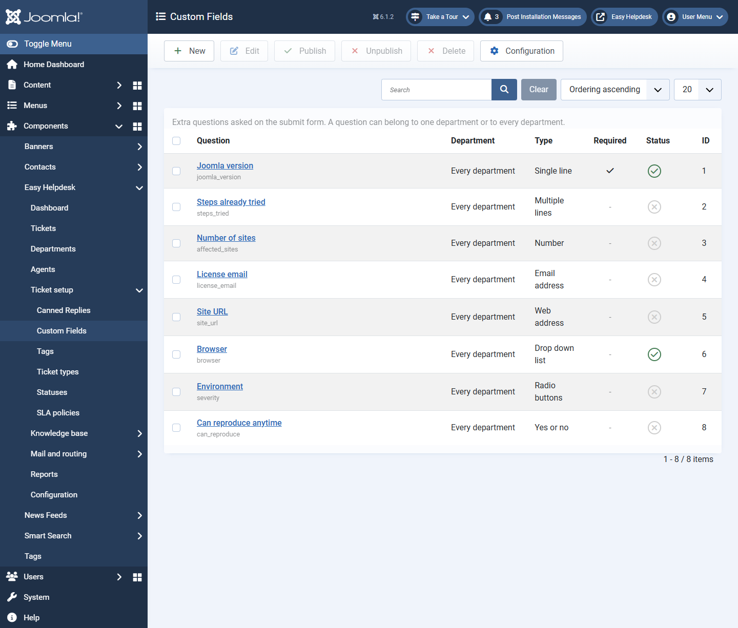 Custom fields