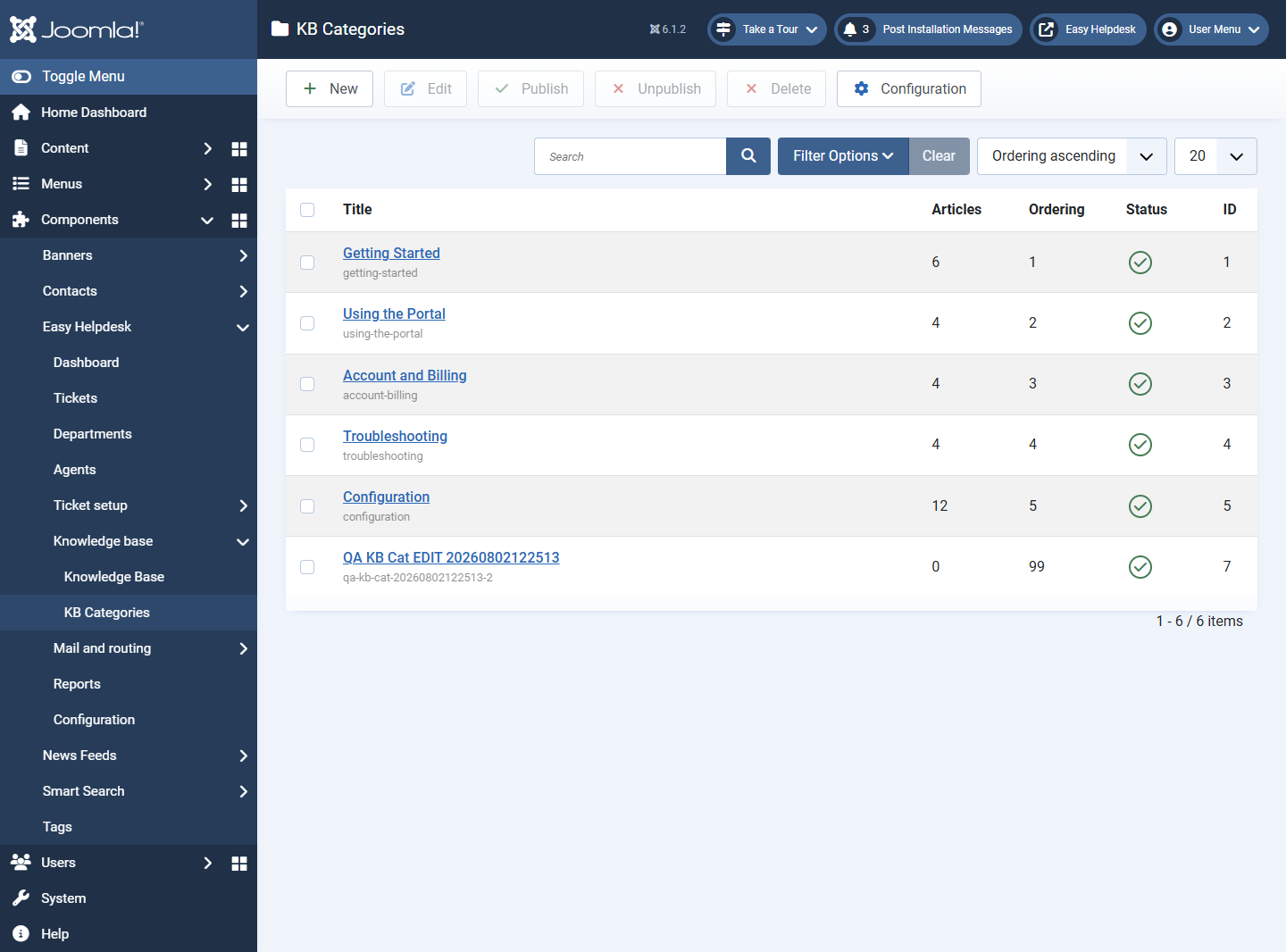 Configuration: Knowledge base