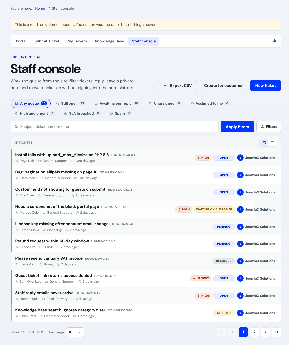 Staff console guide