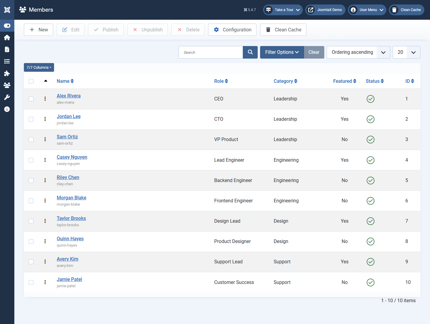Members list