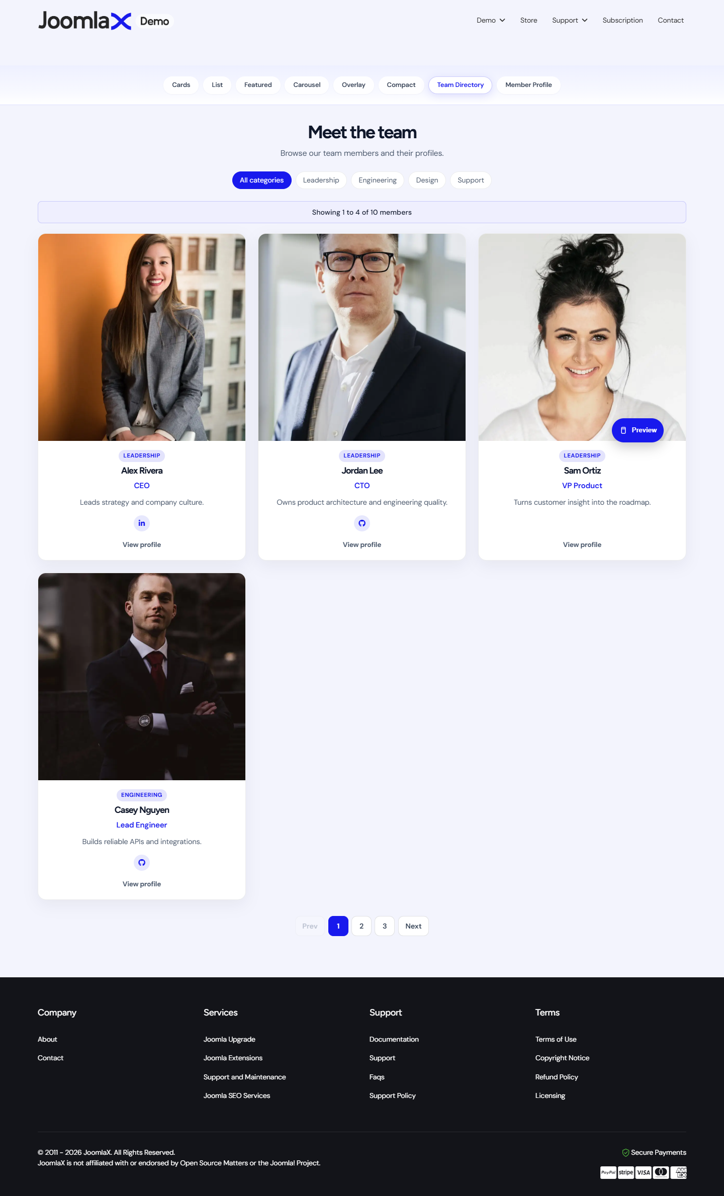 Team Directory (front end)