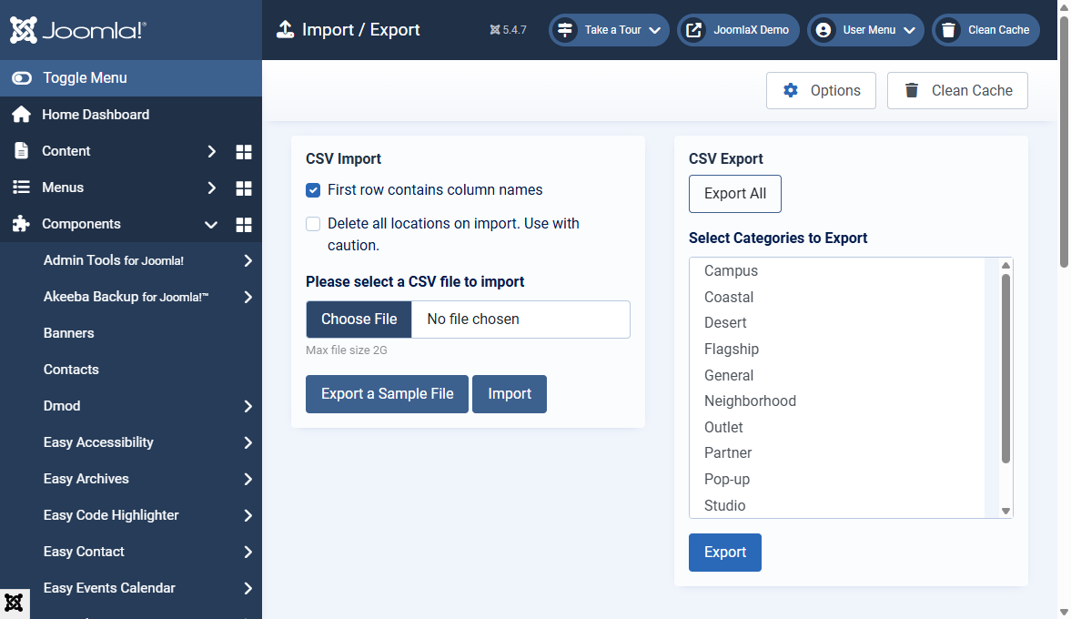 Import / Export
