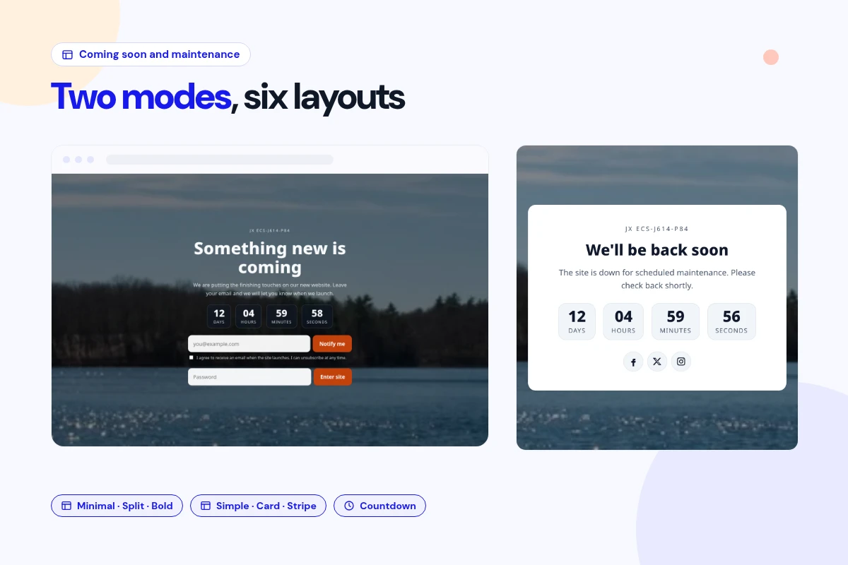 Two Modes, Six Layouts