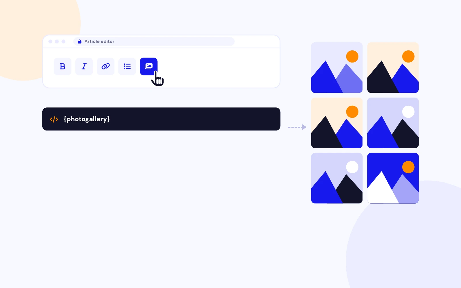 Galleries in Any Article