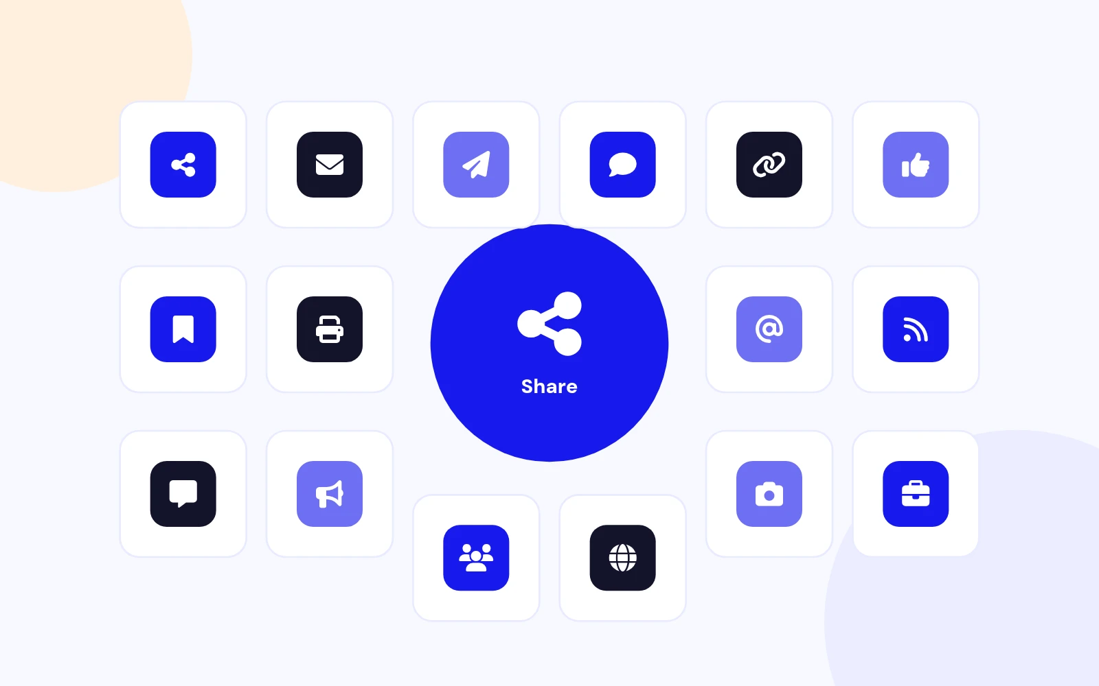 12 Sharing Buttons in One Bar