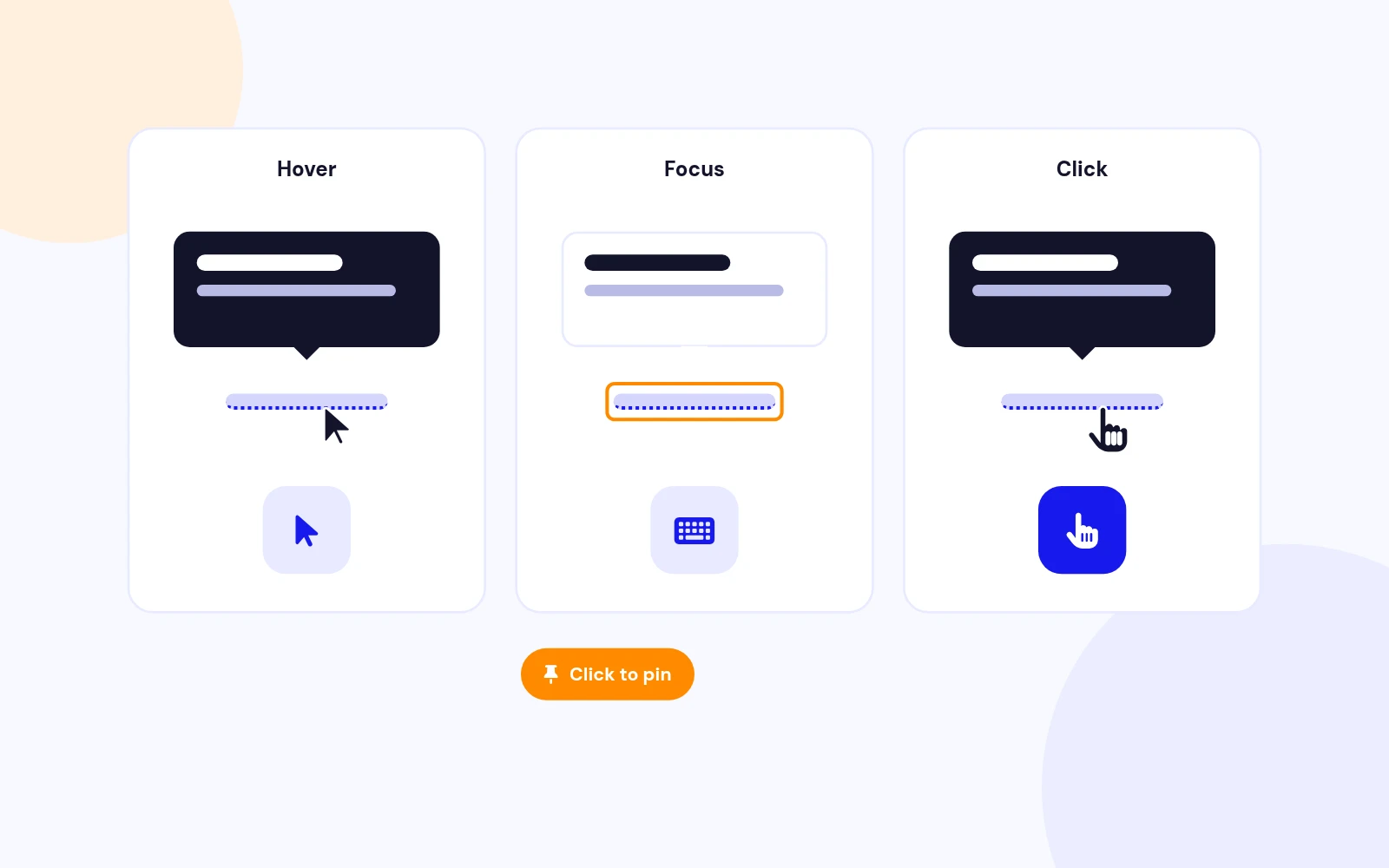 Open on Hover, Focus or Click