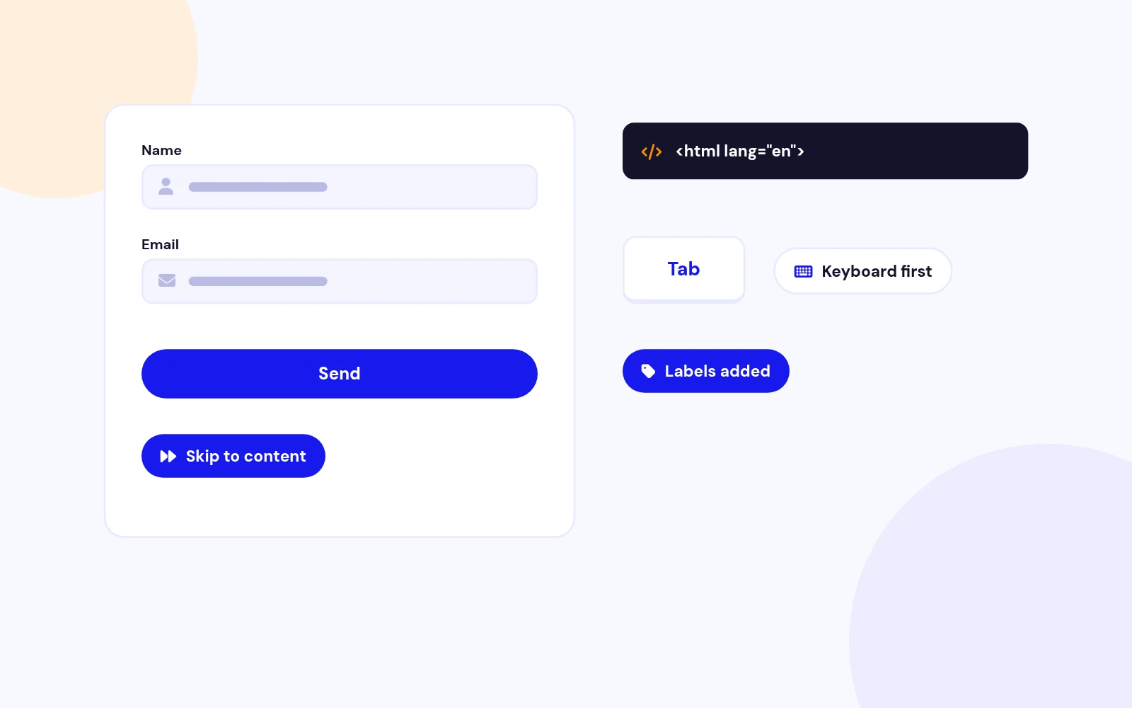 Forms, Language and Skip Links