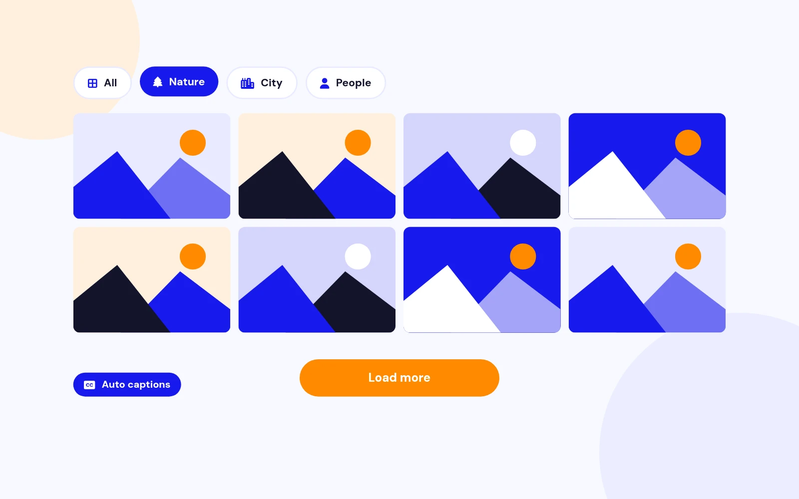 Filters, Captions and Load More