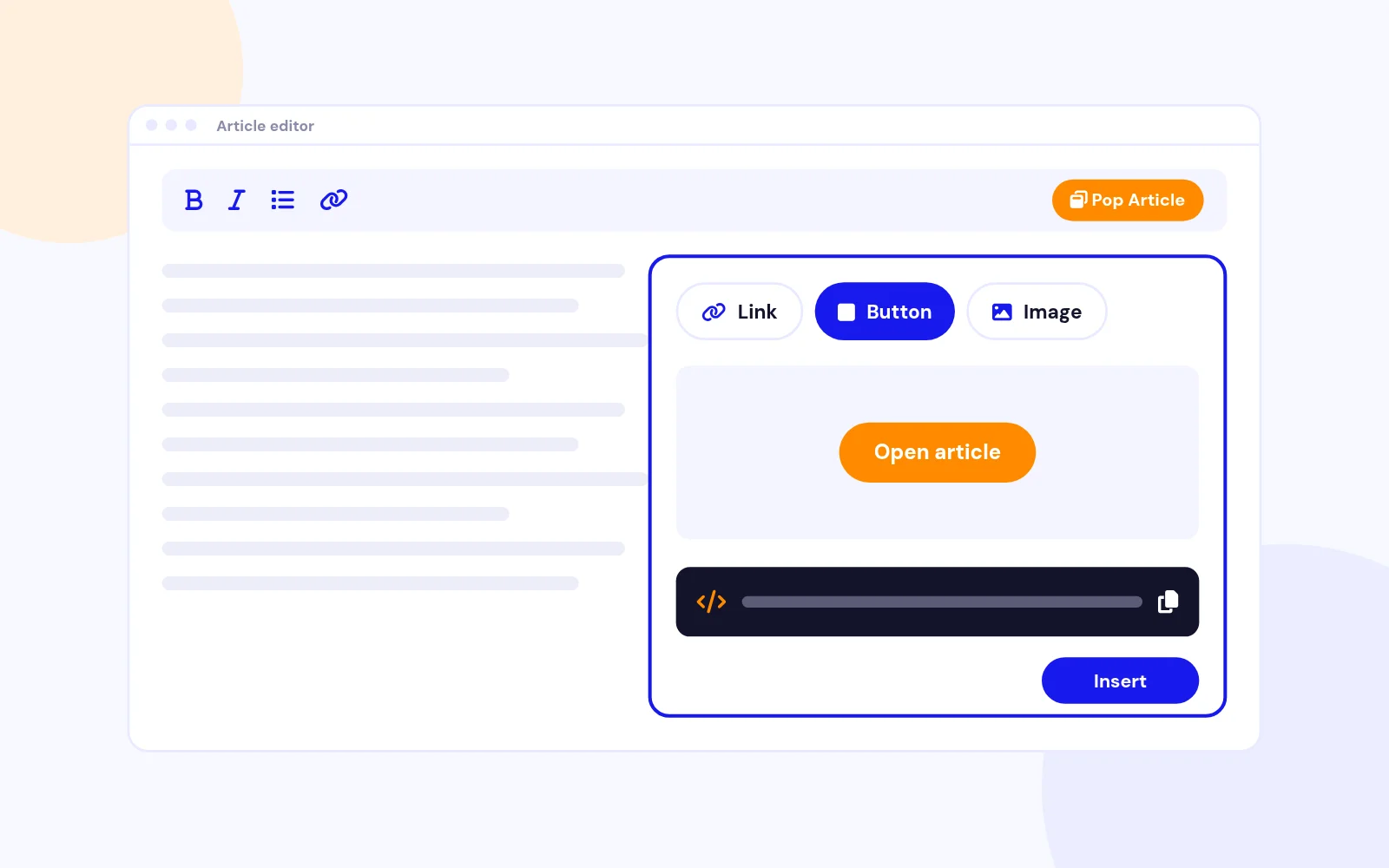 Build Popups From the Editor