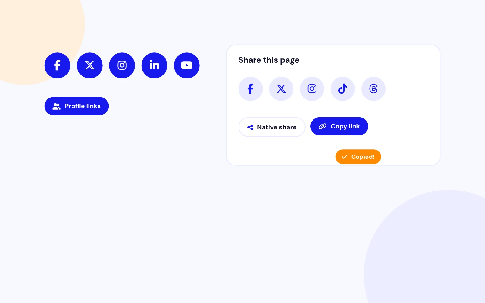 Profile Links and Easy Sharing