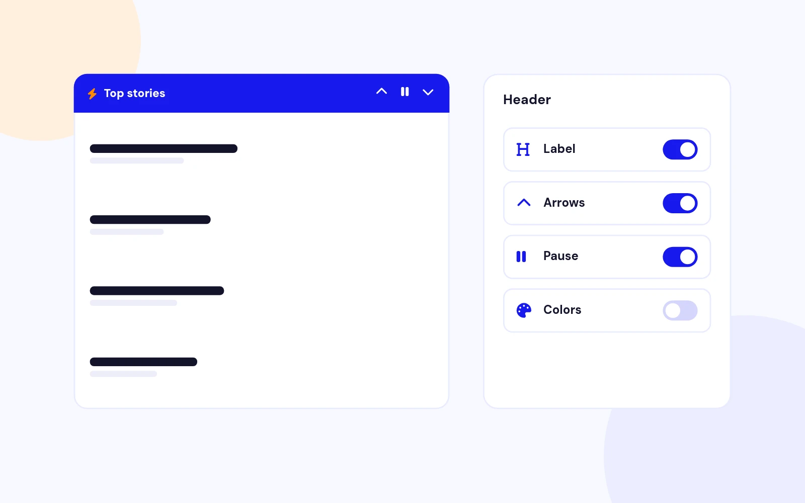 A Header Label and Easy Controls
