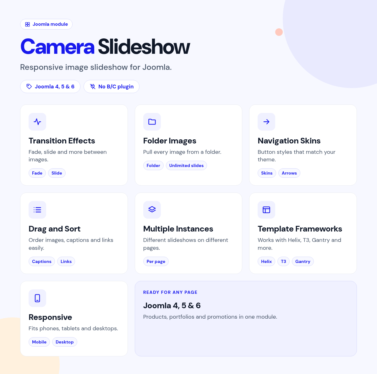 Camera Slideshow features
