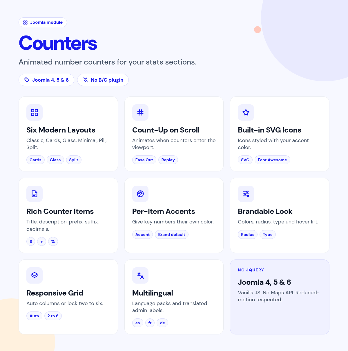 Counters features