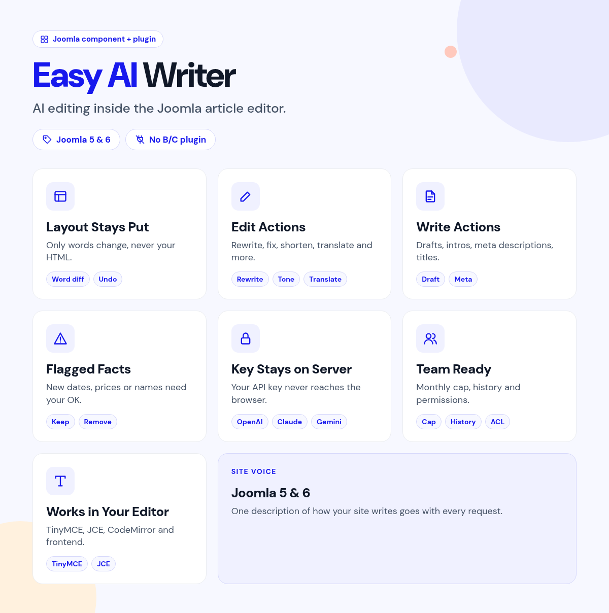 Easy AI Writer features