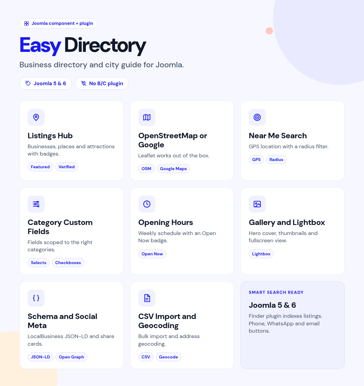 Easy Directory features