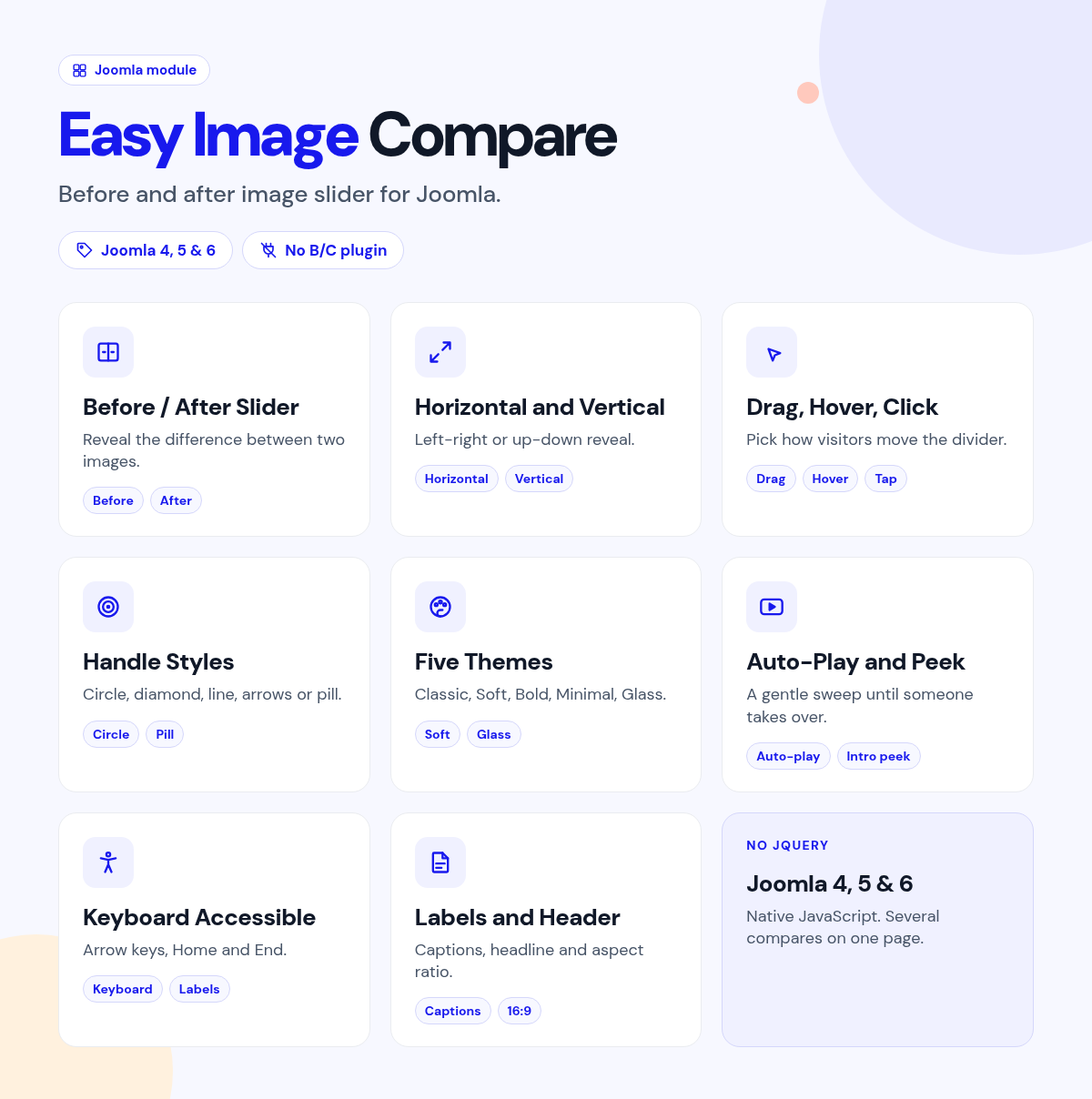 Easy Image Compare features