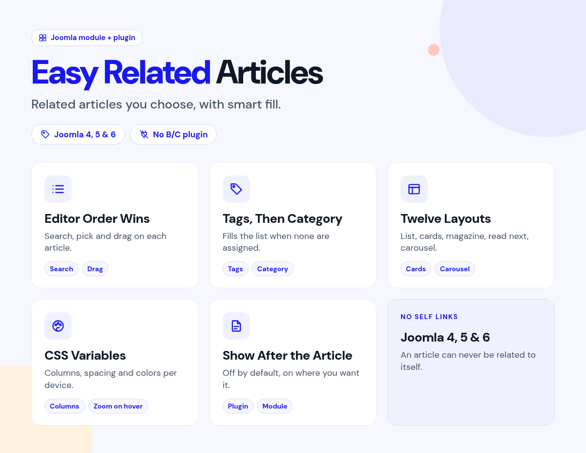 Easy Related Articles features