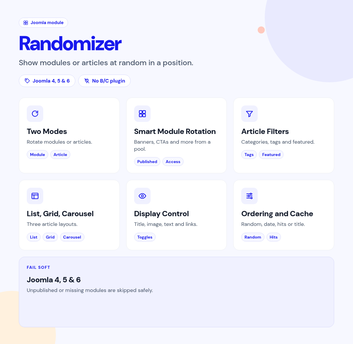 Randomizer features
