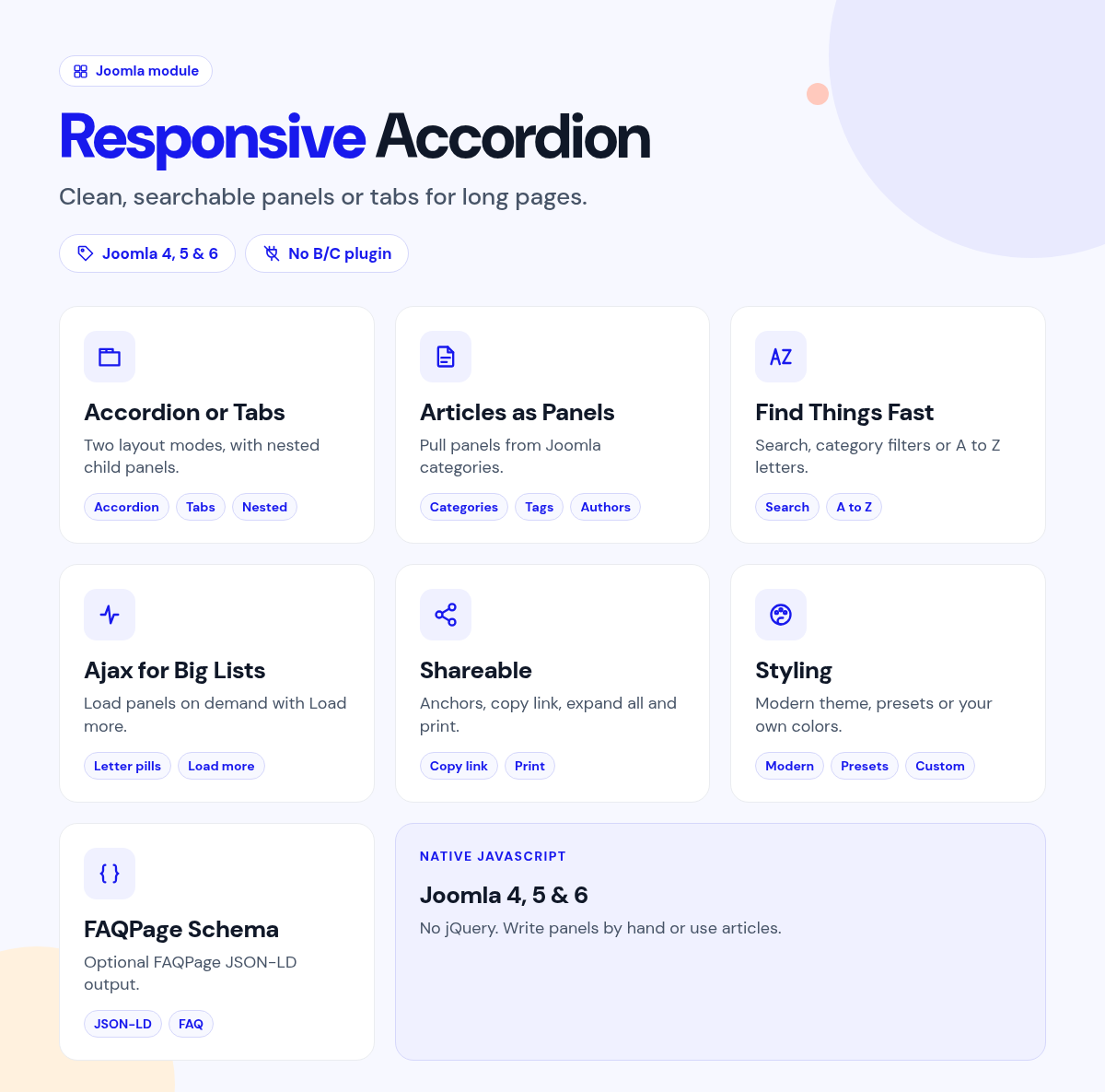 Responsive Accordion features