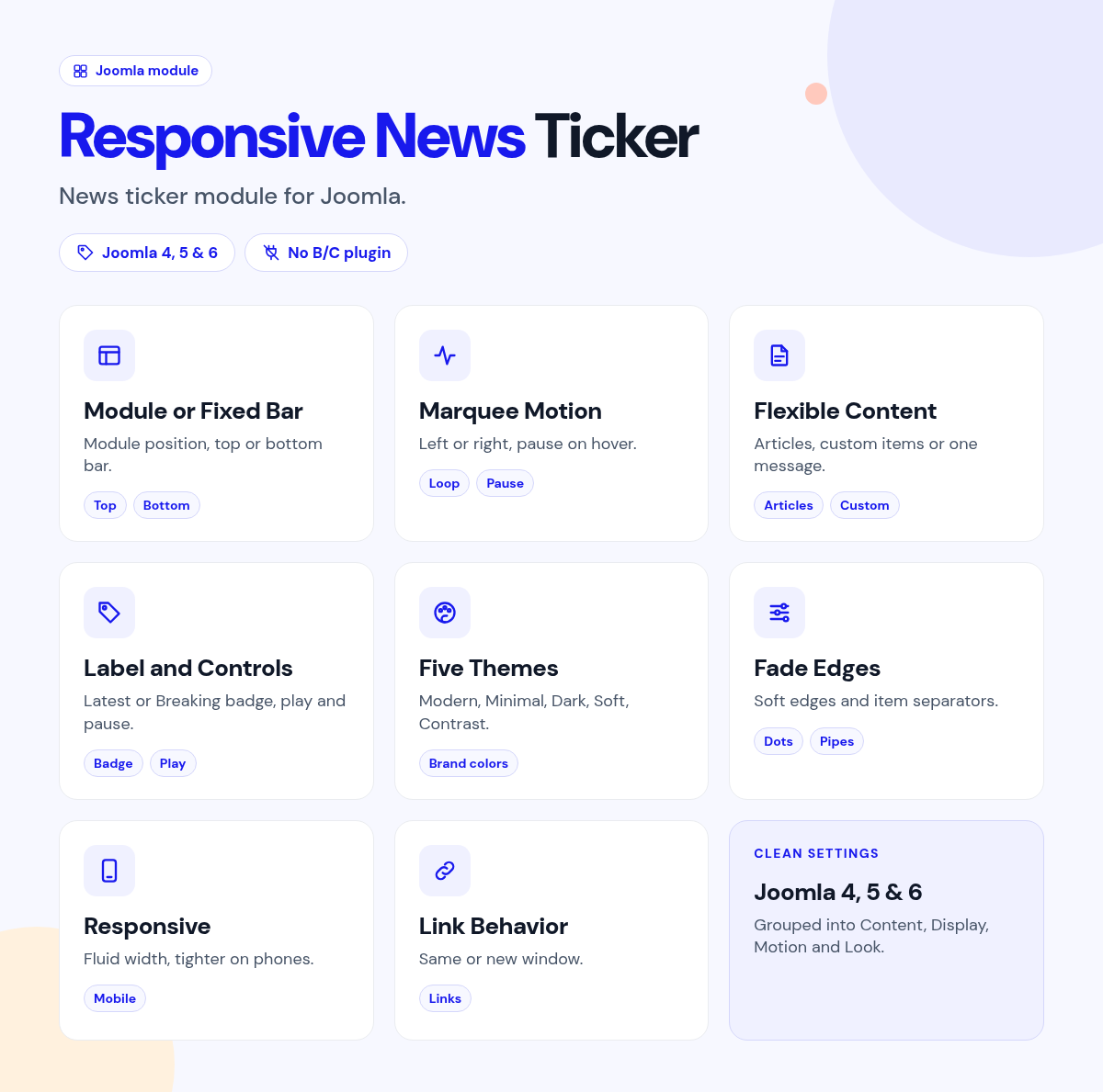 Responsive News Ticker features