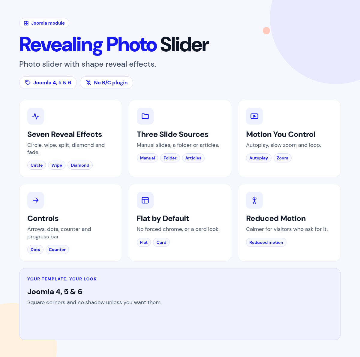 Revealing Photo Slider features