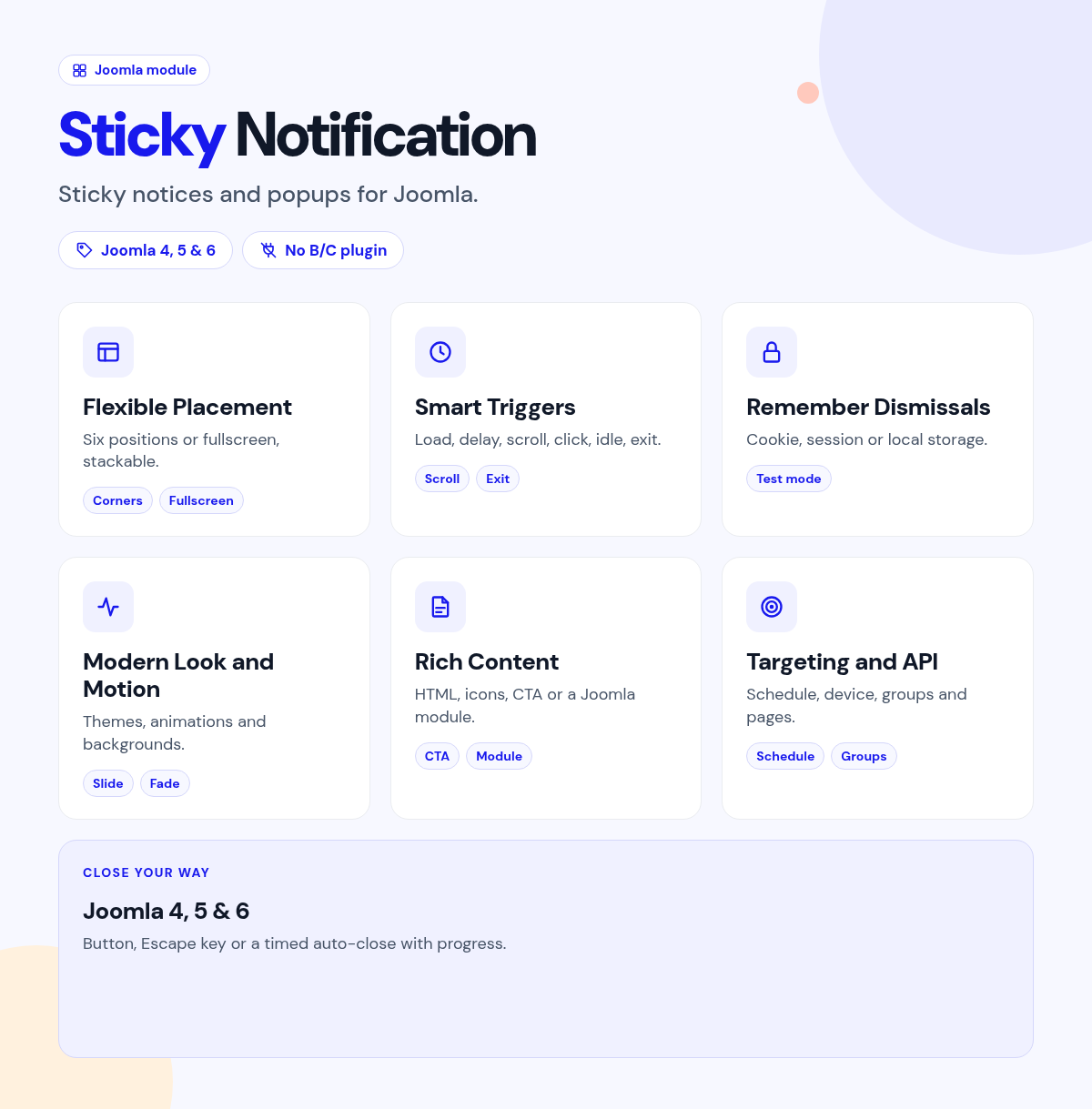 Sticky Notification features