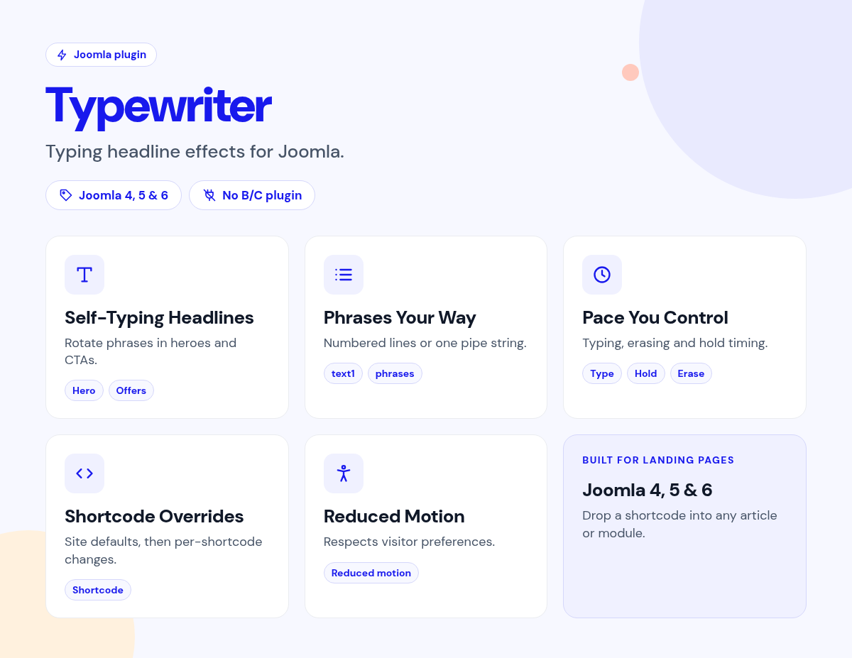 Typewriter features